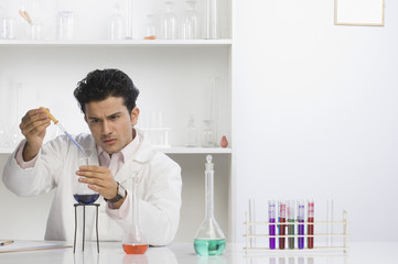 Scientist experimenting in a laboratory