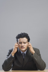 Close-up of a businessman looking upset
