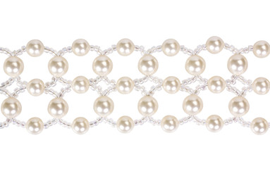 Close-up of a pearl choker