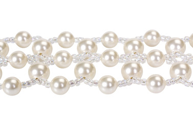 Close-up of a pearl choker