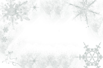 gray snowflakes and reindeer on a white background