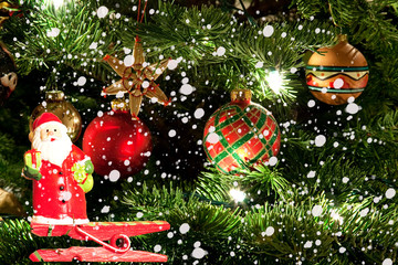 Christmas tree and Santa Claus