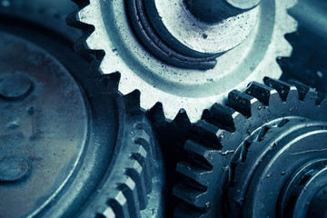 Closeup of metal  gears