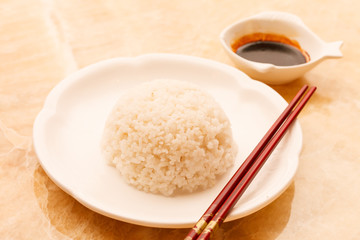 rice with sou sauce