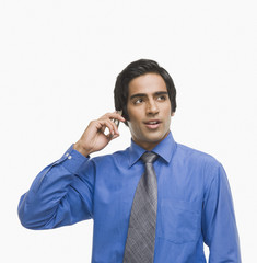 Businessman talking on a mobile phone