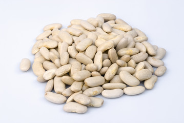 Beans on white background
