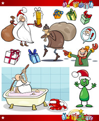 christmas themes cartoon set