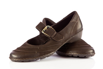 women shoes on white background