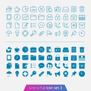 Business and Office set 3. Trendy thin icons for web and mobile.