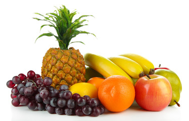 Tasty fruits isolated on white