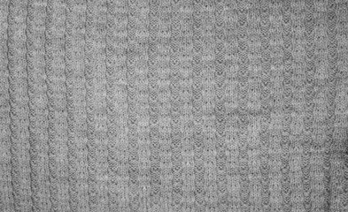 Grey knitted wool close up