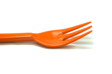 orange fork isolated on white
