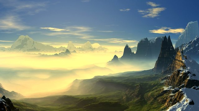Flying among the mountains