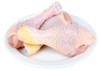 Raw chicken legs isolated on white