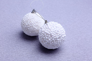 Christmas balls on light background