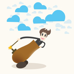 Business man aiming to success