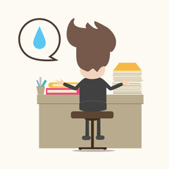 Business man working hard