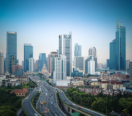 modern city elevated road in shanghai