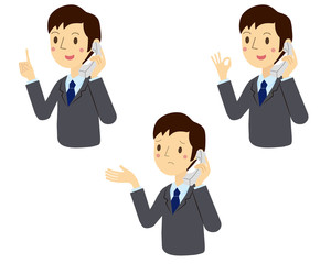 電話をしているビジネスマン