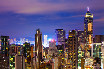 Fototapeta na wymiar Urban city in Hong Kong at night