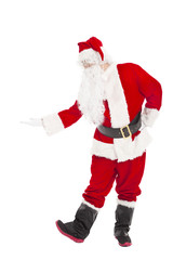 merry Christmas Santa Claus with welcome gesture