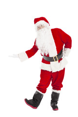 merry Christmas Santa Claus with welcome gesture