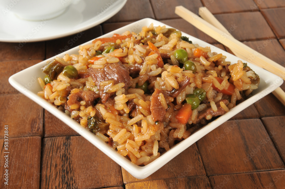 Sticker pepper steak fried rice