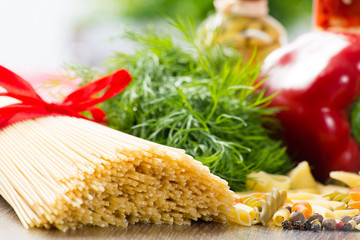 Italian spaghetti and vegetables