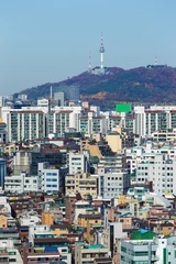 Fotobehang Seoul city skyline © leungchopan