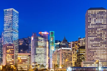 Foto op Plexiglas Corporate building in Hong Kong © leungchopan