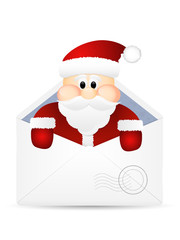 Open envelope with Santa Claus. Vector illustration.