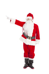 merry Christmas Santa Claus standing and pointing