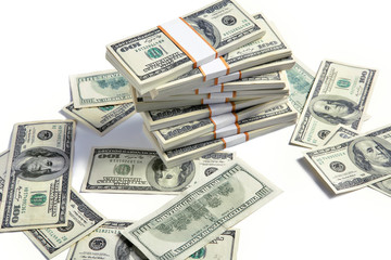 Stacks of american dollars