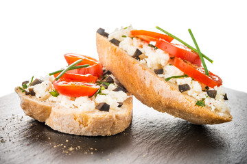 Bread with cottage