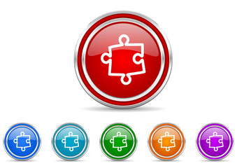 puzzle icon vector set