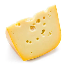 Fototapeten Cheese. Piece isolated on white background © Tim UR