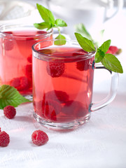 Summer raspberry cold drink