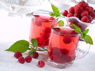 Summer raspberry cold drink