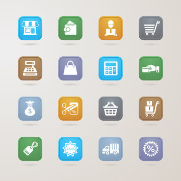 Finance and Shopping icons set