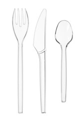 Transparent plastic cutlery