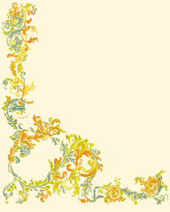 Decorative ornamental floral page classic color