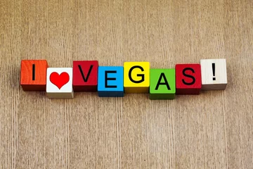 Zelfklevend Fotobehang I Love Vegas, America - sign series for travel resorts © EdwardSamuel