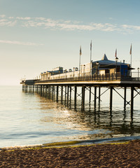 English Pier by the sea tradititonal structure in England