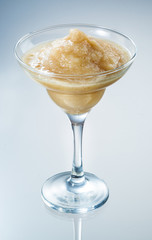 Banana, pear smoothie isolated. Organic vegan food