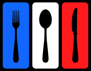 Fork, spoon, knife - french