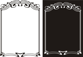 art nouveau frame - black and white