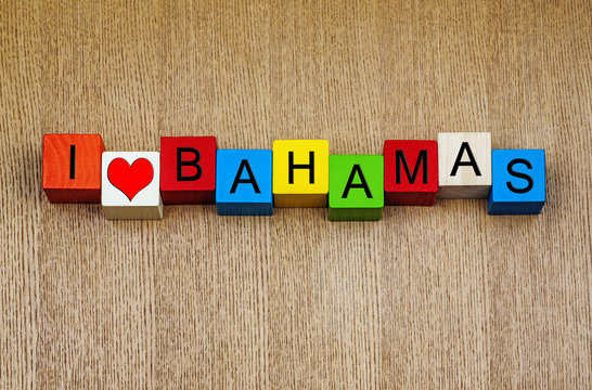 Bahamas - sign series for travel - Caribbean