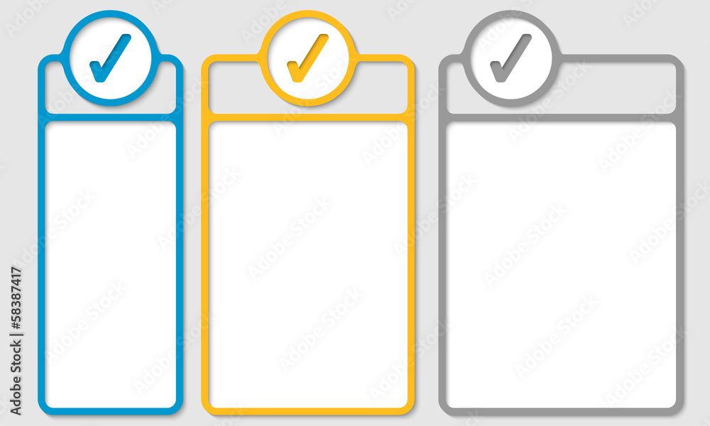 Poster set of three bo for any text with check box