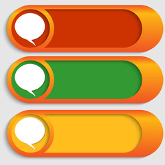 set of three vector buttons