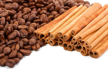 Obraz na płótnie Canvas Cinnamon and coffee